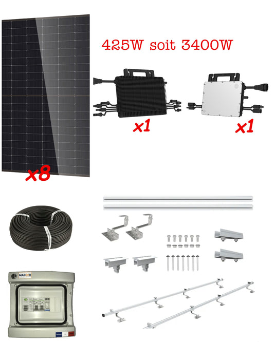 Kit Panneaux Autoconsommation 3400Wc HOYMILES - Monophasé